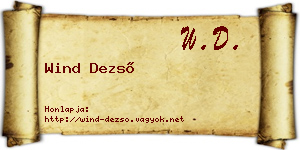 Wind Dezső névjegykártya