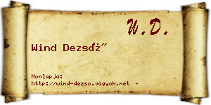 Wind Dezső névjegykártya